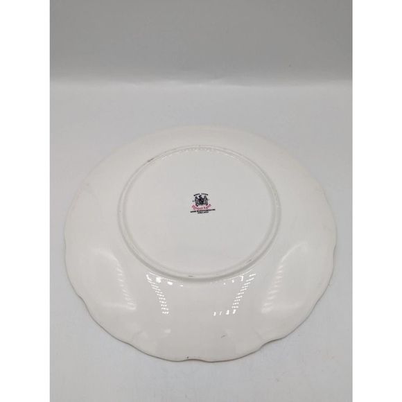 Vintage Royal Kent 8" Fine Bone China Plate Pink Peony Flower 24KG Trim England - Picture 7 of 8